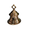 Brass hanging temple bell with intricate detailing, designed for traditional decor and spiritual use. Produces a rich, resonant sound, ideal for enhancing rituals and adding elegance to your space.