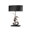 Elegant table lamp with an aluminum base, featuring a sleek and modern design. The lamp's base is polished aluminum, reflecting a contemporary aesthetic that complements any décor