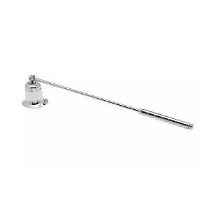 Elegant silver candle snuffer with a sleek design, ideal for safely extinguishing candles while adding a touch of sophistication to your decor