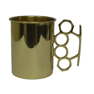 Unique copper knuckle duster mug with a bold handle design, combining high-quality copper construction with a striking, conversation-starting look. Ideal for enjoying beverages in style.