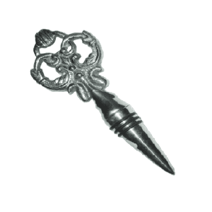 Sleek metal bottle stopper designed for preserving wine, spirits, and oils. Durable and stylish for home bars and kitchens.