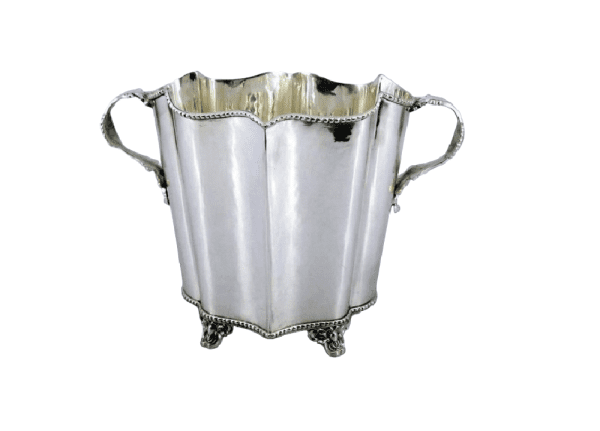 Silver Finished Wine Bucket with sleek, elegant design for chilling wine. Ideal for home bars and special occasions.