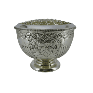 Antique Silver Wine Cooler with elegant design, ideal for chilling wine in style. Features classic antique silver finish and sophisticated craftsmanship.