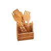 Wooden cutlery drainer with a slatted design, featuring spacious compartments for organized storage and efficient drainage, adding natural elegance to any kitchen sink area