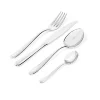 Premium Dining Flatware Set: Elegant and polished stainless steel cutlery with a sleek design, including forks, knives, and spoons arranged neatly on a table, ideal for upscale dining experiences.