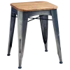 Stool with a natural wooden top and sturdy base, ideal for additional seating or decorative use. Combines classic elegance with versatile functionality for various spaces.