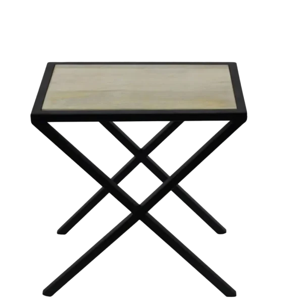 Rectangular table with a sturdy iron base and sleek, modern tabletop. Ideal for dining, work, or multi-purpose use, combining durability with contemporary style.