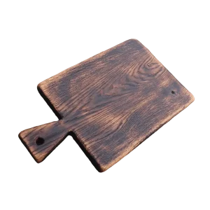 Rustic wooden chopping board with a natural wood grain finish, featuring a spacious surface and sturdy construction, perfect for food preparation and adding timeless charm to your kitchen.